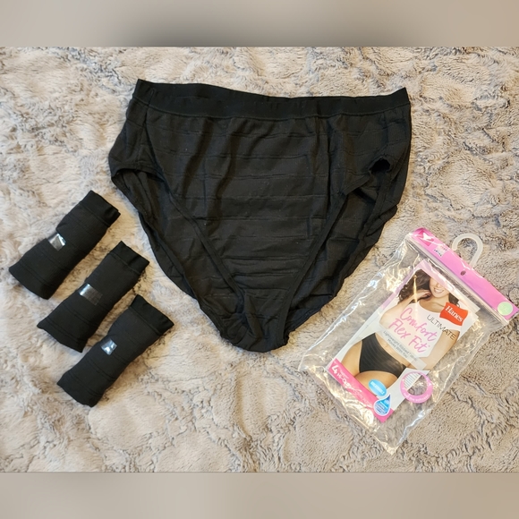 NEW Hanes Ultimate Comfort Flex Fit Hi-Cut Panties (4 Pack)Women's Size 8/XL - Picture 7 of 10